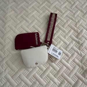 Lululemon Cream and Burgundy Wristlet